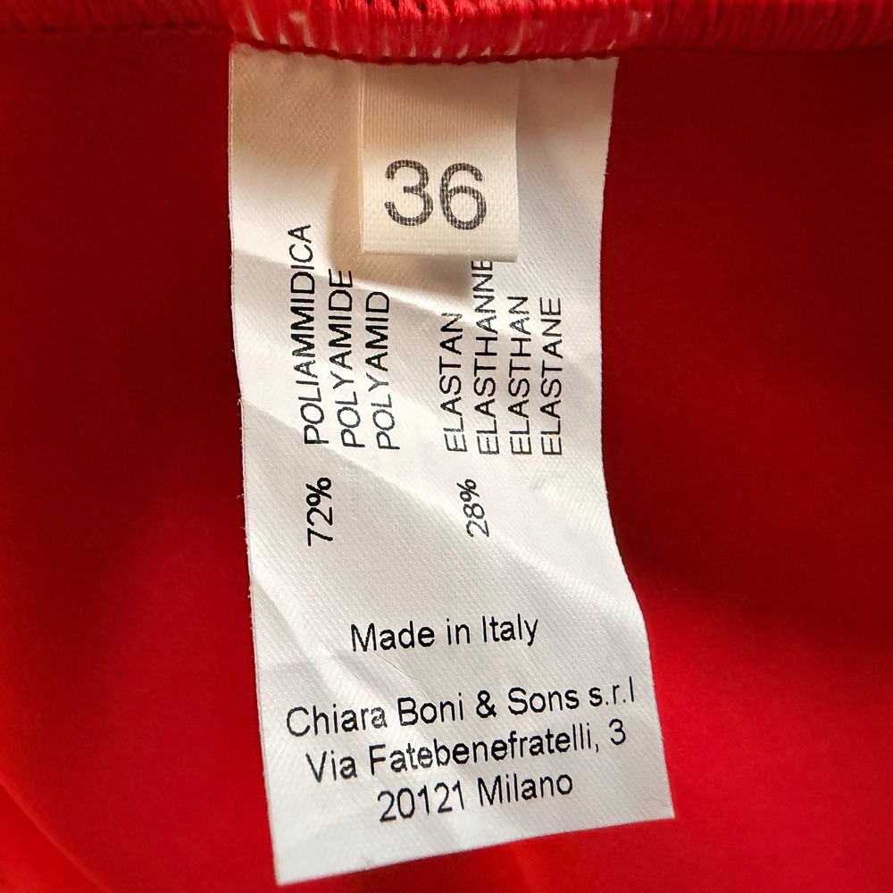 Chiara Boni Le Petite Robe Butterfly Print Sheath Dress Orange Red 36 Italy Made - Picture 11 of 11